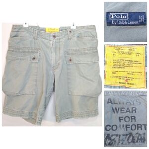 POLO RALPH LAUREN SIZE 38 Vintage Cargo Shorts Military Issue ARMY Vtg 90s RARE